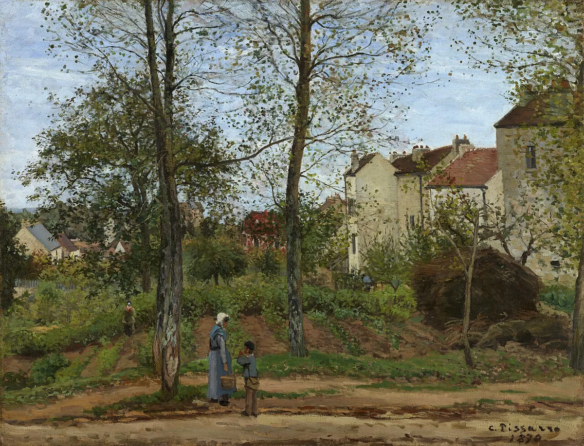 Maisons à Bougival  automne  par Camille Pissarro  Getty Museum  edited — 1