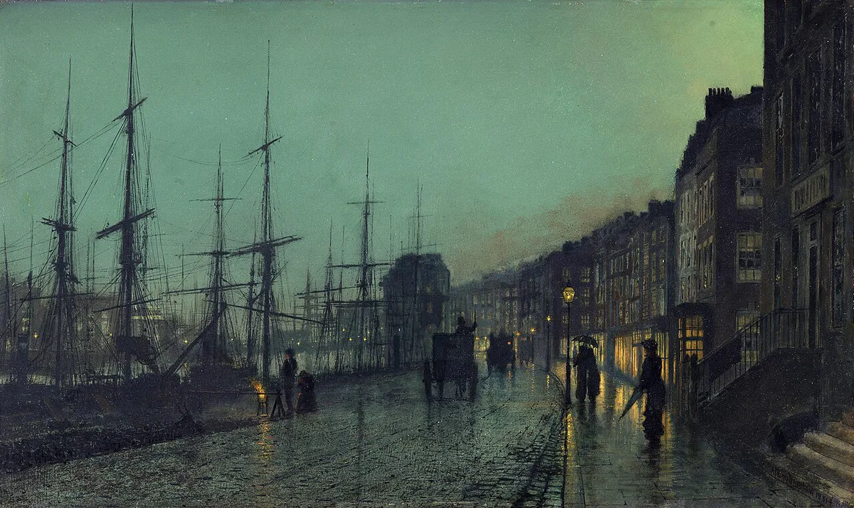 John Atkinson Grimshaw - Shipping on the Clyde (1881) — 2