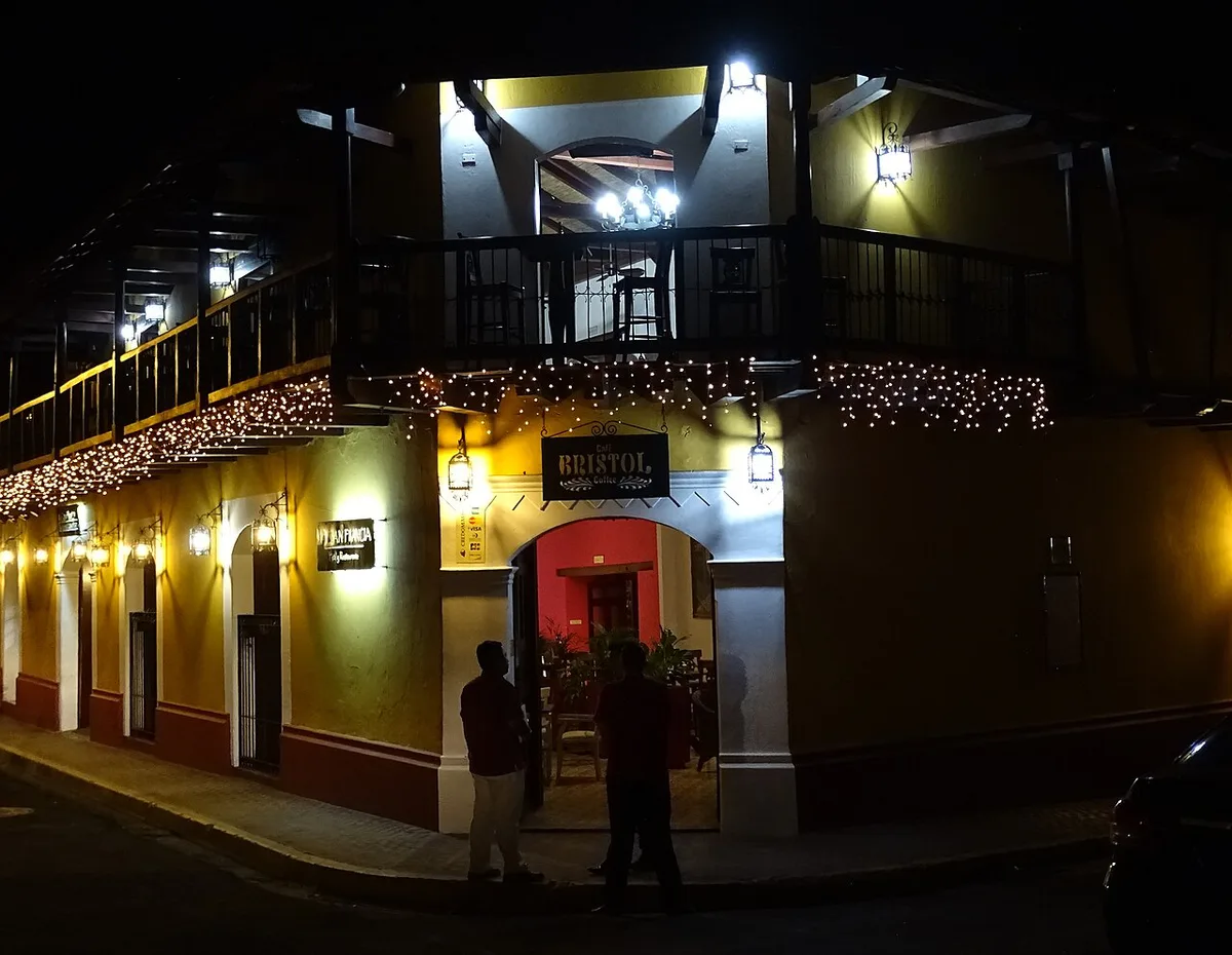 Illuminated streets and landmarks in Granada at night, Spain — 2
